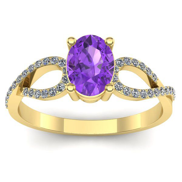 Inel cu ametist oval