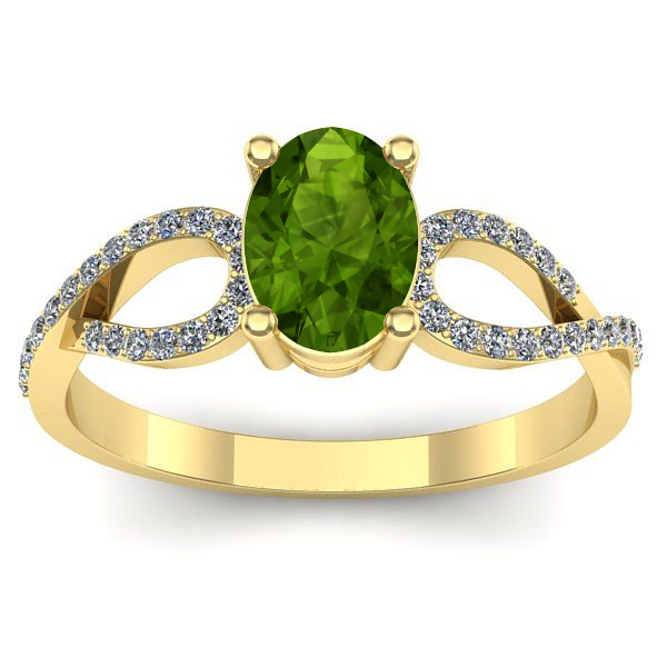 Inel cu peridot oval