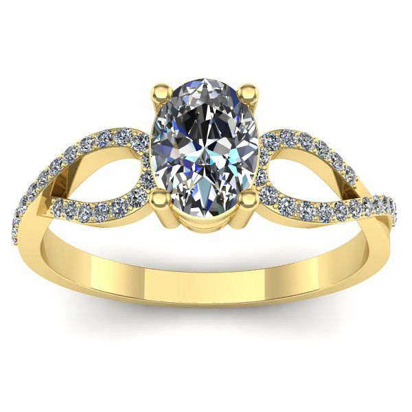 Inel cu safir alb oval