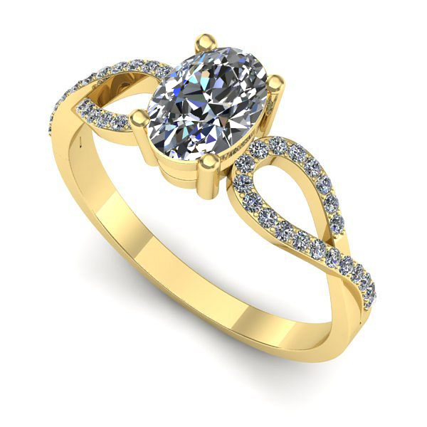 Inel de logodna din aur galben cu diamant de laborator