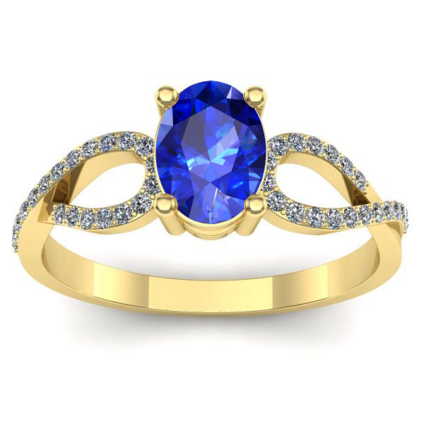 Inel logodna cu safir oval