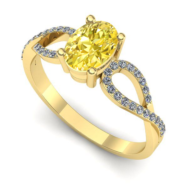 Inel de logodna din aur galben cu safir galben