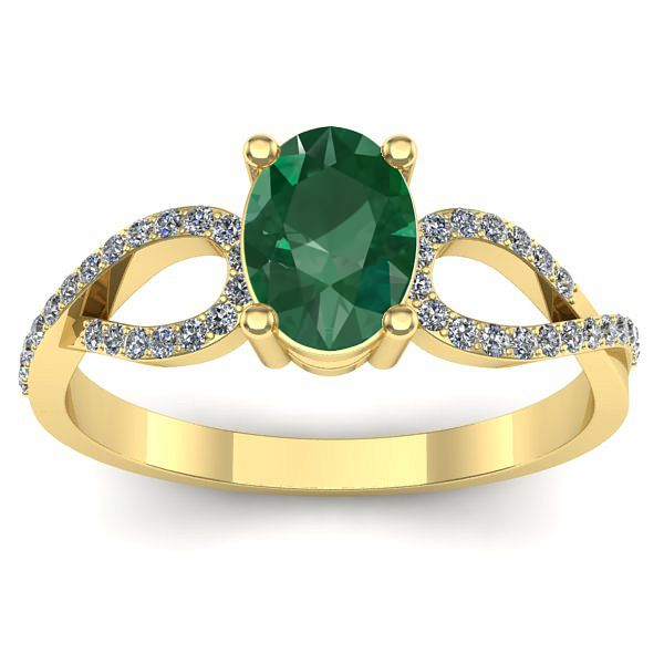 Inel cu smarald oval