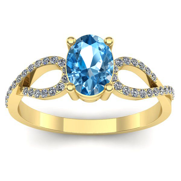 Inel de logodna cu topaz blue oval