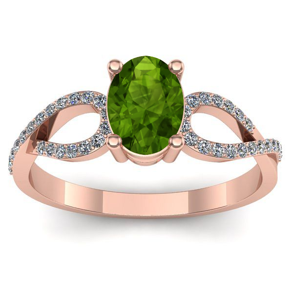 Inel logodna cu peridot oval