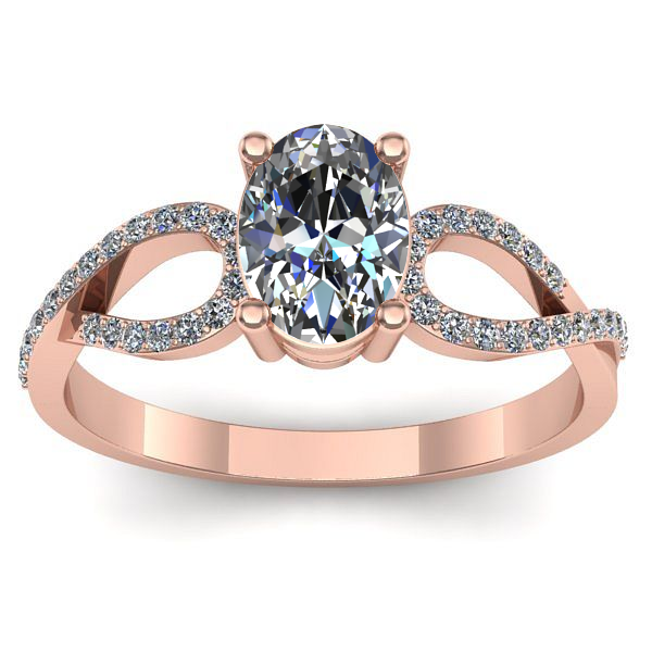 Inel logodna cu safir alb oval