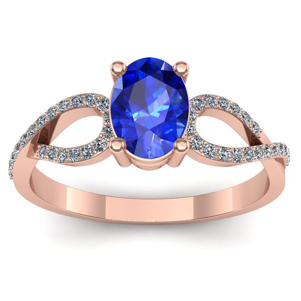 Inel cu safir oval