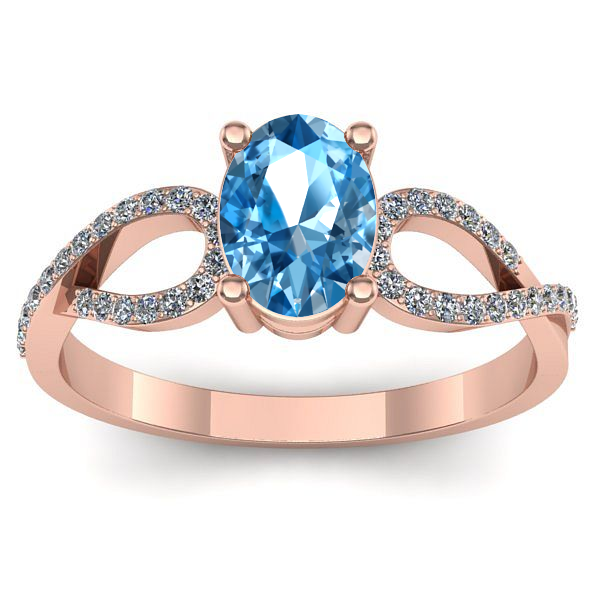 Inel de logodna cu topaz blue oval
