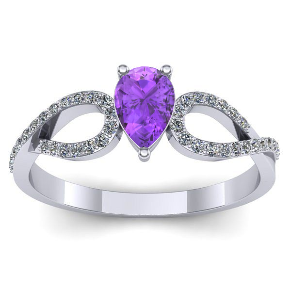 Inel cu ametist lacrima