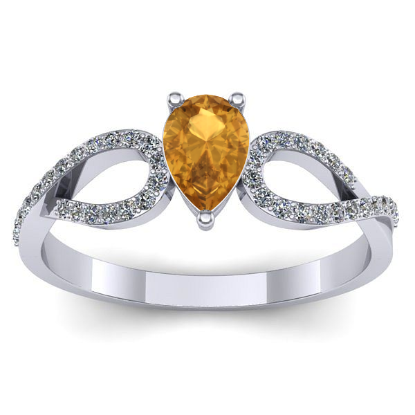 Inel de logodna cu citrin lacrima