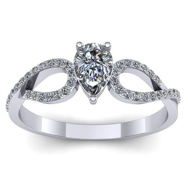 Inel de logodna cu diamant natural pear