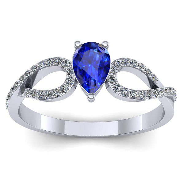 Inel logodna cu safir lacrima