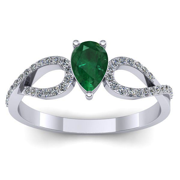 Inel de logodna cu smarald lacrima