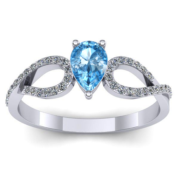 Inel logodna cu topaz blue lacrima