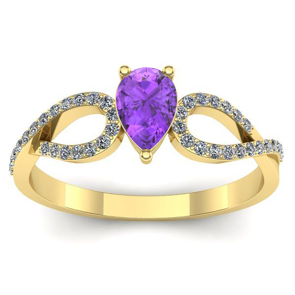 Inel cu ametist lacrima