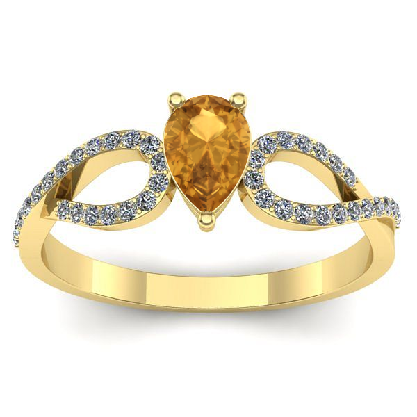 Inel de logodna cu citrin lacrima