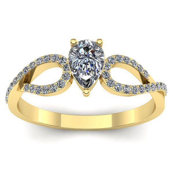 Inel de logodna cu diamant natural pear