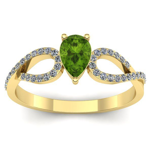 Inel cu peridot lacrima