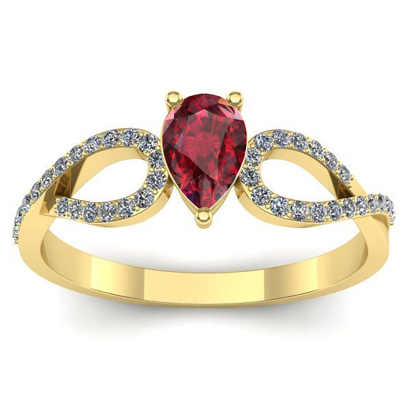 Inel cu rubin lacrima