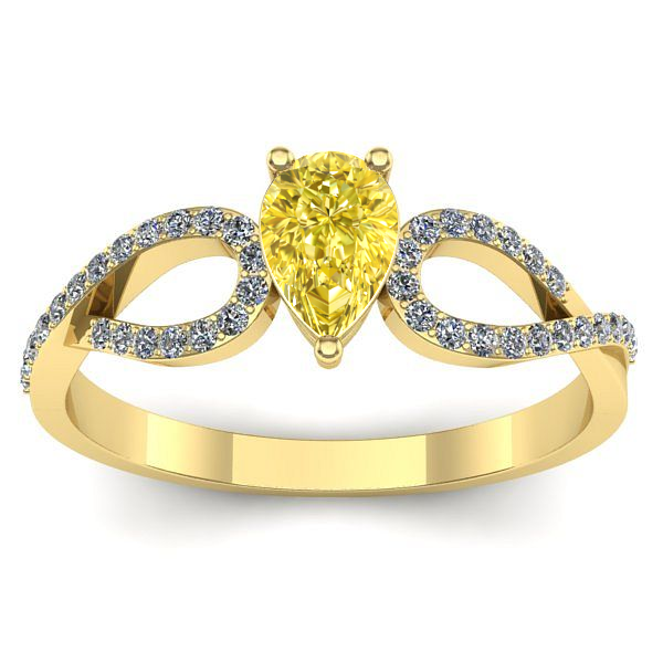 Inel de logodna cu safir galben lacrima