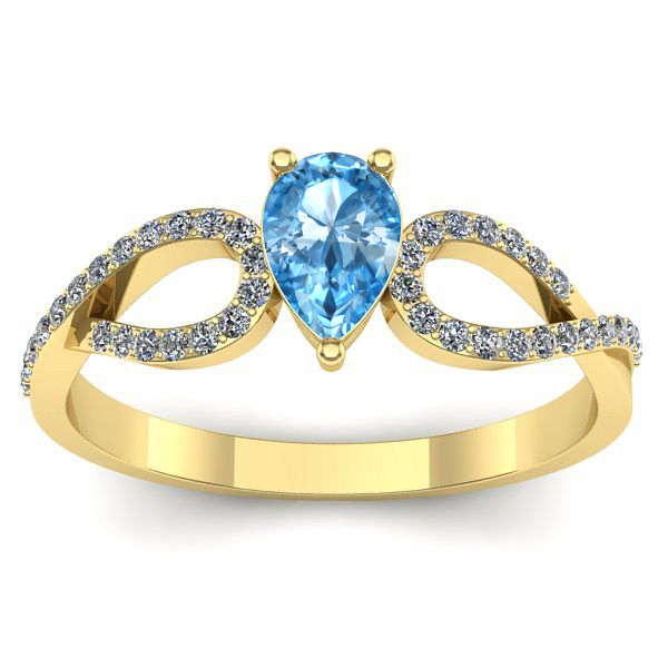 Inel logodna cu topaz blue lacrima