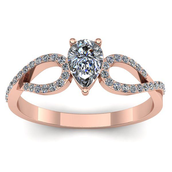 Inel de logodna cu diamant natural pear