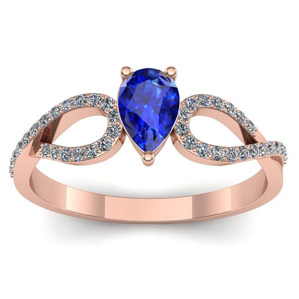 Inel logodna cu safir lacrima