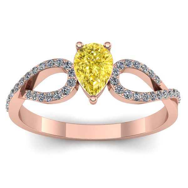 Inel cu safir galben lacrima