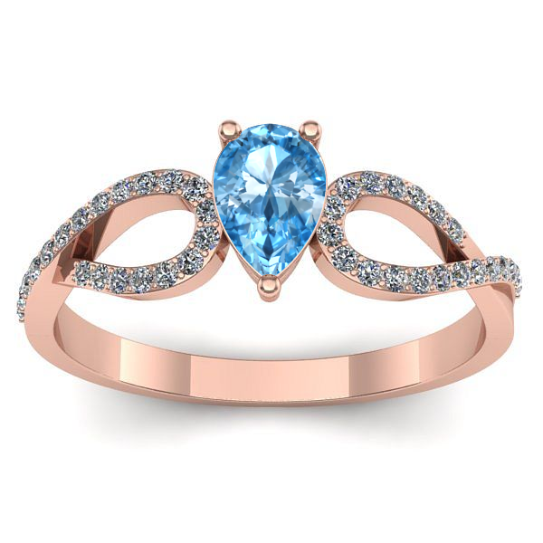 Inel de logodna cu topaz blue lacrima