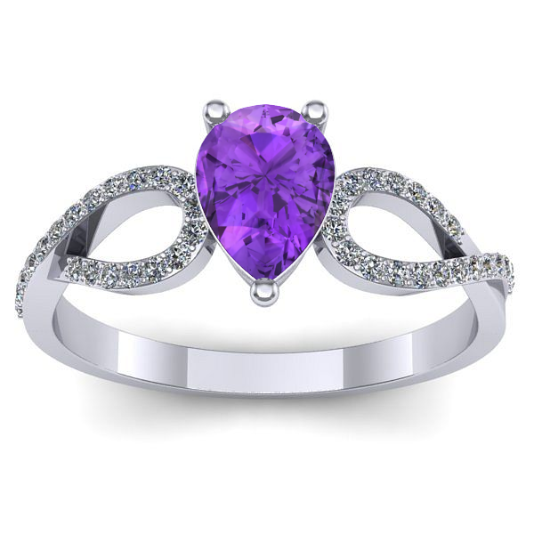 Inel logodna cu ametist lacrima