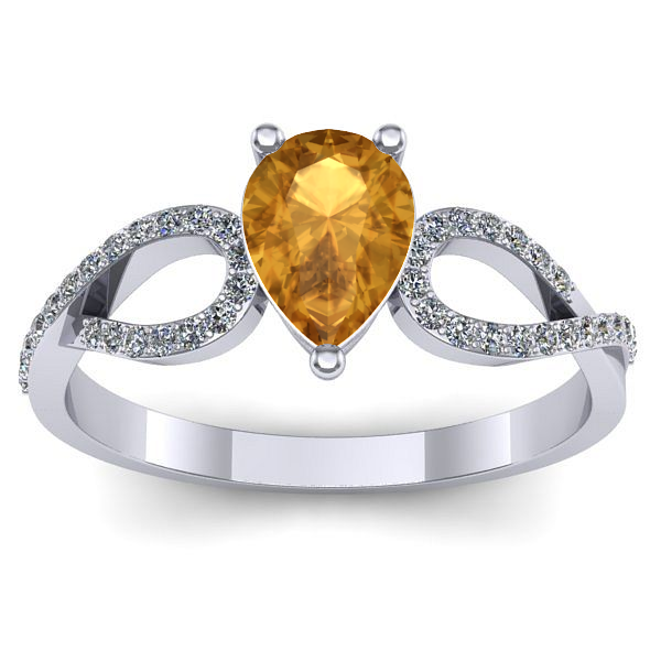 Inel de logodna cu citrin lacrima