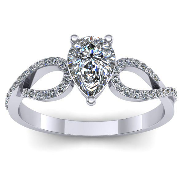 Inel de logodna cu diamant natural pear