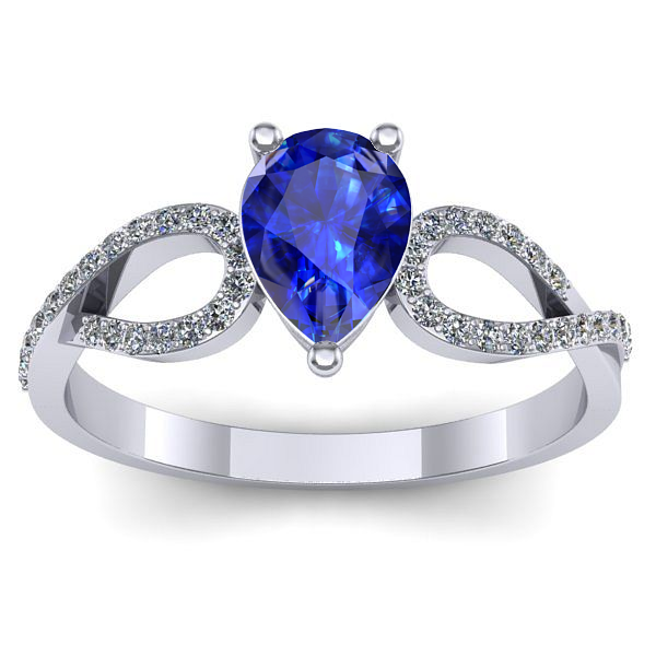 Inel cu safir lacrima