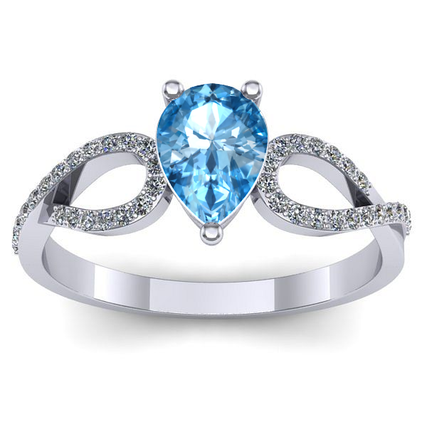 Inel logodna cu topaz blue lacrima