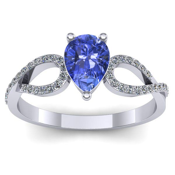 Inel cu tanzanit lacrima