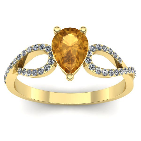 Inel logodna cu citrin lacrima