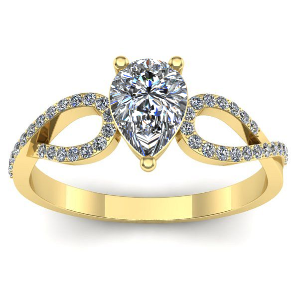 Inel de logodna cu diamant natural pear