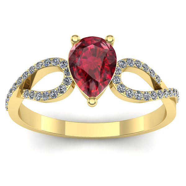 Inel de logodna cu rubin lacrima