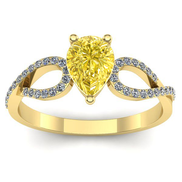 Inel cu safir galben lacrima