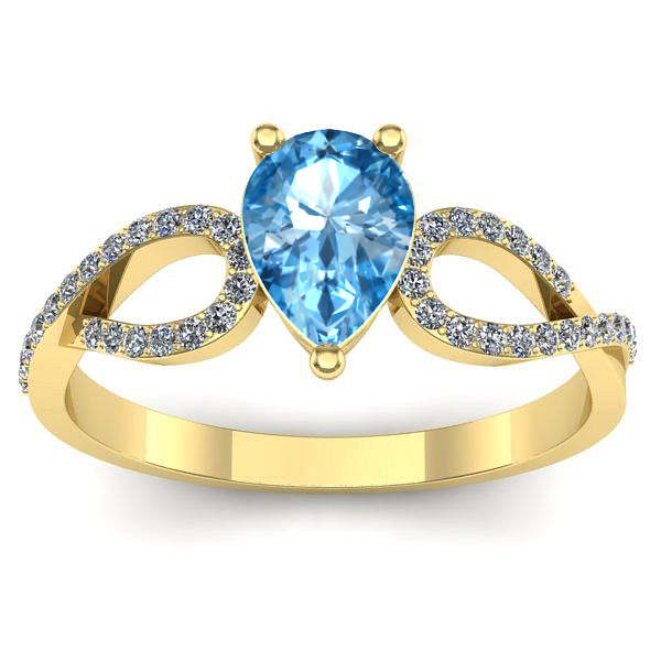 Inel de logodna cu topaz blue lacrima