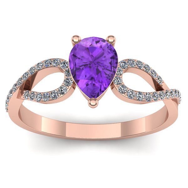 Inel cu ametist lacrima