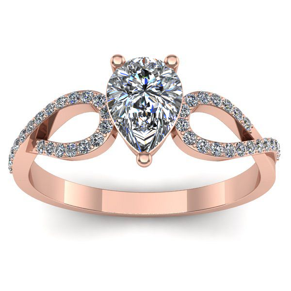 Inel de logodna cu diamant natural pear