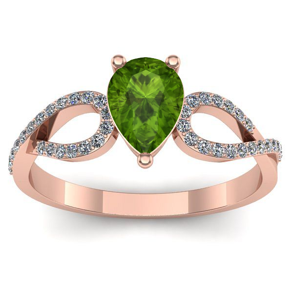 Inel cu peridot lacrima