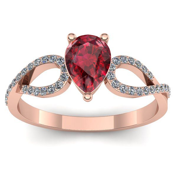 Inel cu rubin lacrima