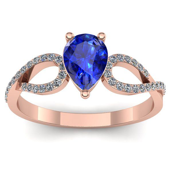 Inel logodna cu safir lacrima