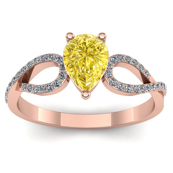 Inel cu safir galben lacrima