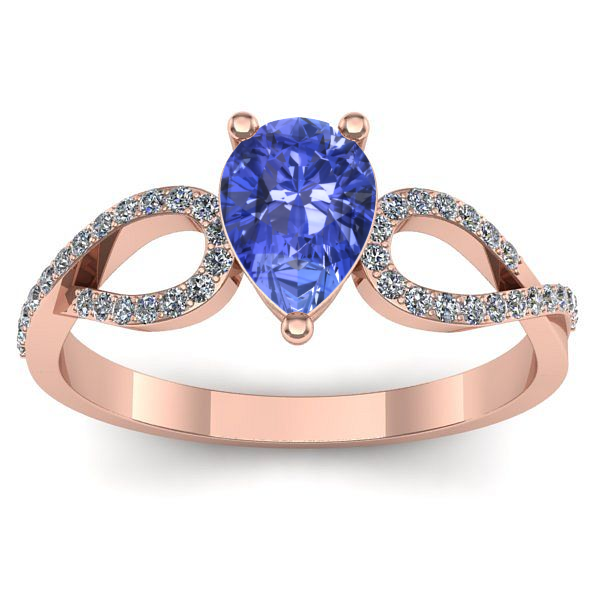 Inel cu tanzanit lacrima