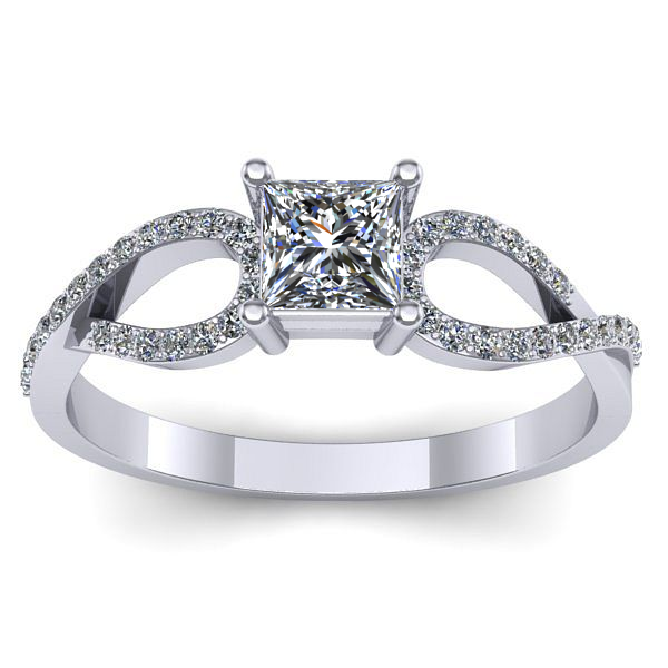 Inel logodna cu diamant patrat