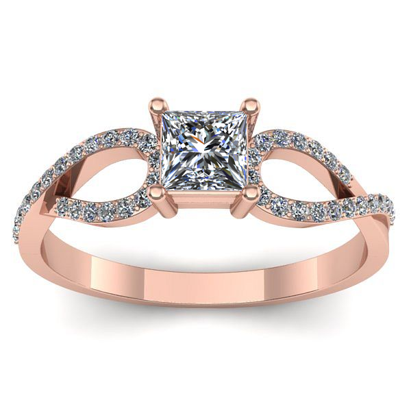 Inel cu diamant patrat