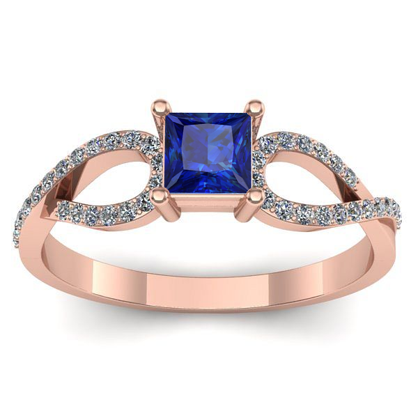 Inel de logodna cu safir patrat